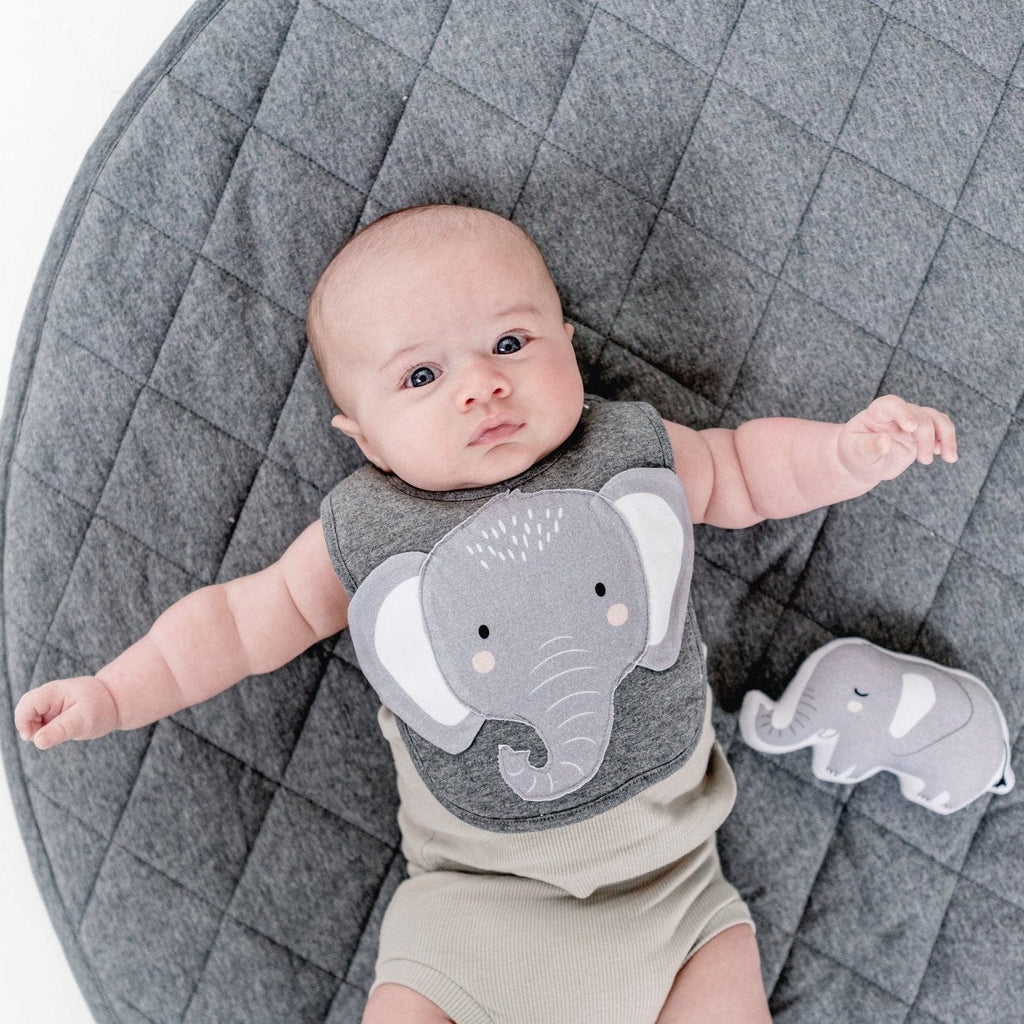 Mister Fly Elephant Cotton Snap Baby Face Bib Mister Fly Elephant Cotton Snap Baby Face Bib 