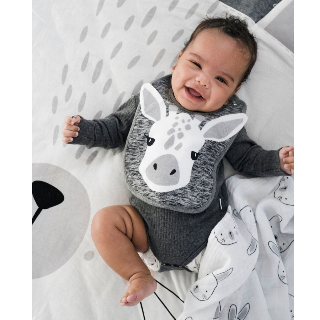 Mister Fly Giraffe Cotton Snap Baby Face Bib Mister Fly Giraffe Cotton Snap Baby Face Bib 