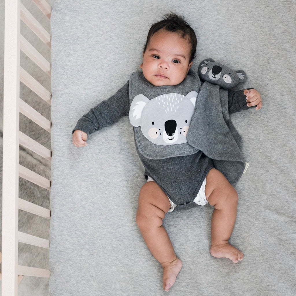 Mister Fly Koala Cotton Snap Baby Face Bib Mister Fly Koala Cotton Snap Baby Face Bib 
