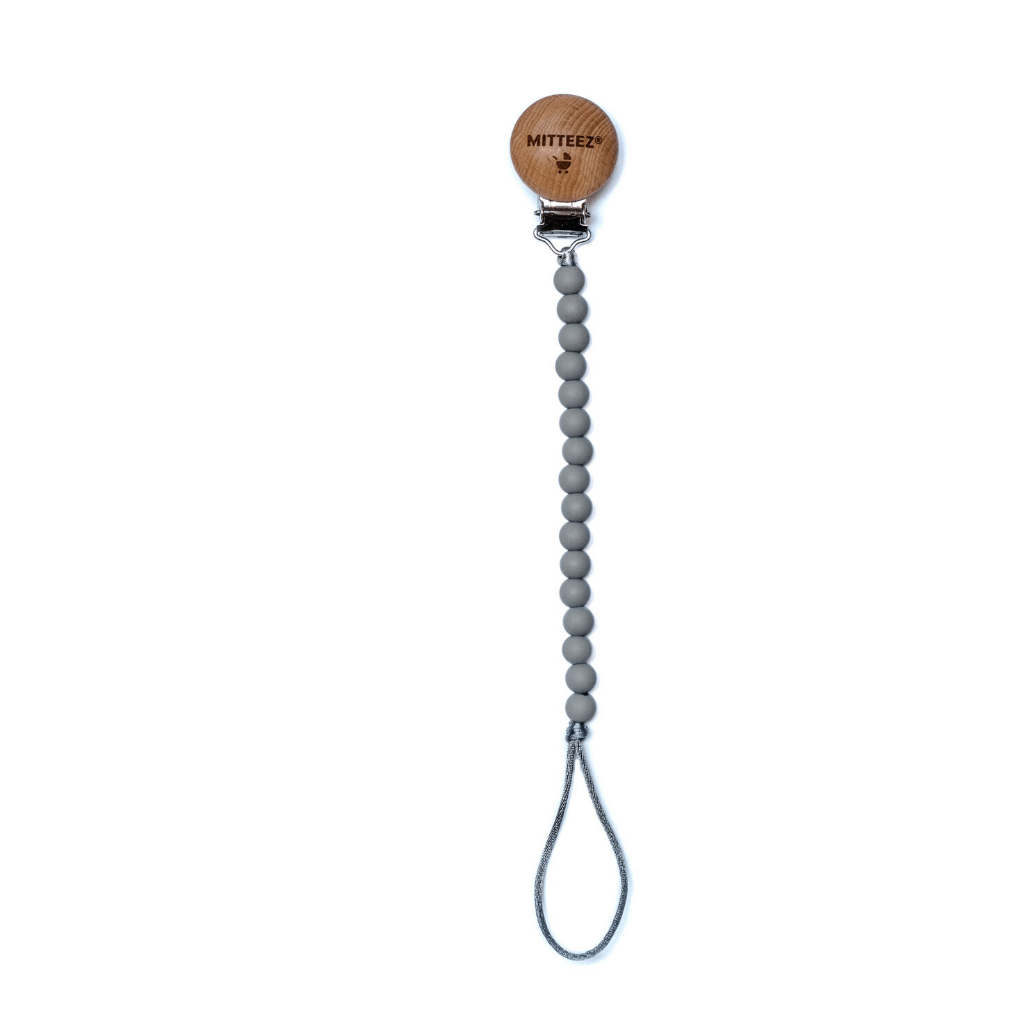 Mitteez miniSTRANDS™ Pacifier Clip Cloud Gray MIT-MINI-S-DC-CLOUD-GR