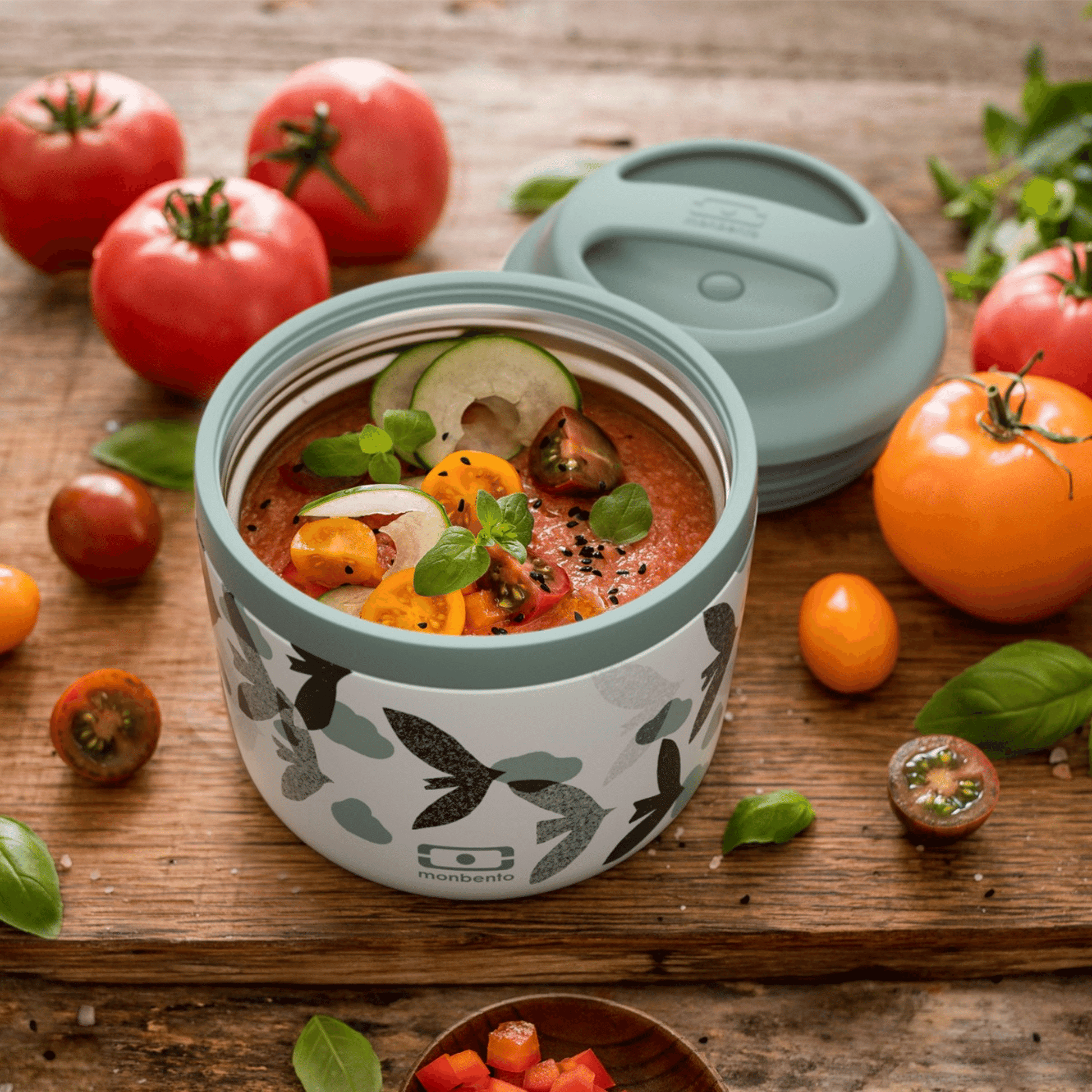 Monbento MB Element Graphic Round Insulated Stainless Steel Lunch Box 550ml Monbento MB Element Graphic Round Insulated Stainless Steel Lunch Box 550ml 