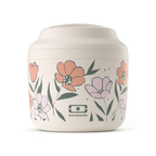Monbento MB Element Graphic Round Insulated Stainless Steel Lunch Box 550ml Cream Bloom MO-18274033