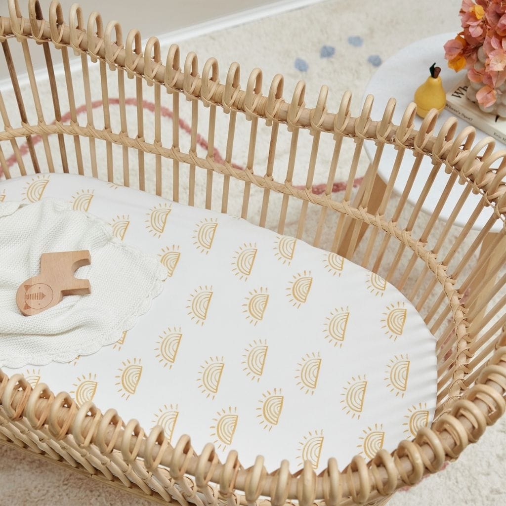 Mulberry Threads 100% Organic Bamboo Bassinet Fitted Sheet Sunshine MTC-OB-01-11-BBS-FIT-UN