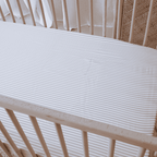 Mulberry Threads 100% Organic Bamboo Cot Flat Sheet Fog Stripe MTC-OB-01-1-BCS-FLA-FOGS
