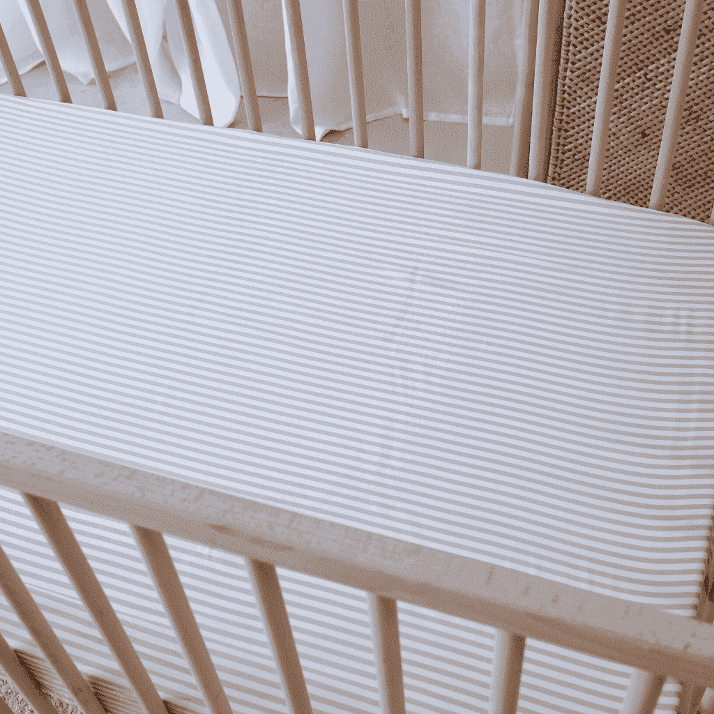 Mulberry Threads 100% Organic Bamboo Cot Flat Sheet Fog Stripe MTC-OB-01-1-BCS-FLA-FOGS