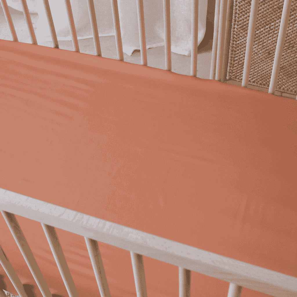 Mulberry Threads 100% Organic Bamboo Cot Flat Sheet Rust MTC-OB-01-1-BCS-FLA-RUS
