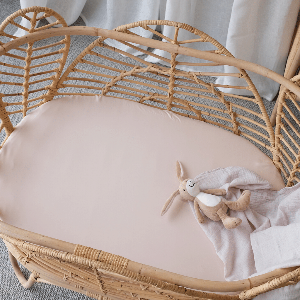 Mulberry Threads 100% Organic Bamboo Bassinet Fitted Sheet Blush MTC-OB-01-11-BBS-FIT-BLUSH