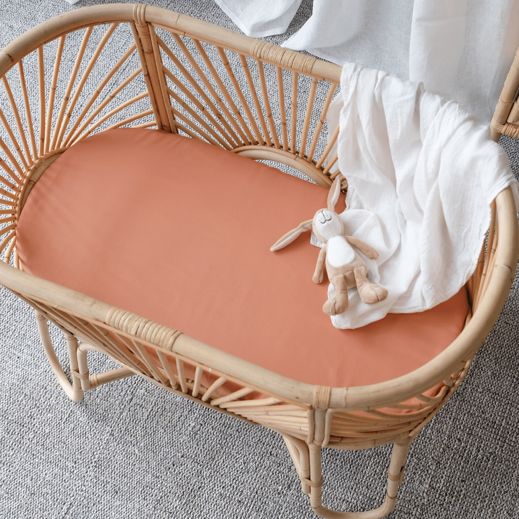 Mulberry Threads 100% Organic Bamboo Bassinet Fitted Sheet Rust MTC-OB-01-11-BBS-FIT-RUS