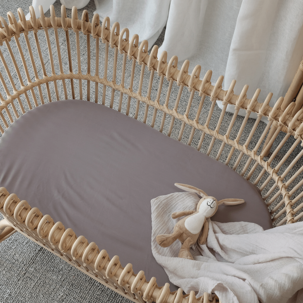 Mulberry Threads 100% Organic Bamboo Bassinet Fitted Sheet Steel MTC-OB-01-11-BBS-FIT-STE