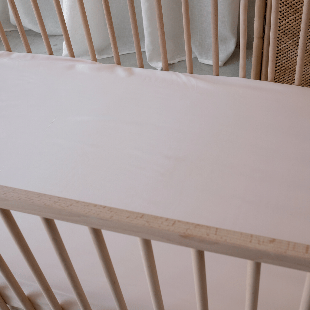 Mulberry Threads 100% Organic Bamboo Cot Fitted Sheet Blush MTC-OB-01-1-BCS-FIT-BLU