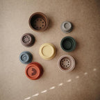 Mushie Stacking Cups Toy - Retro Mushie Stacking Cups Toy - Retro 