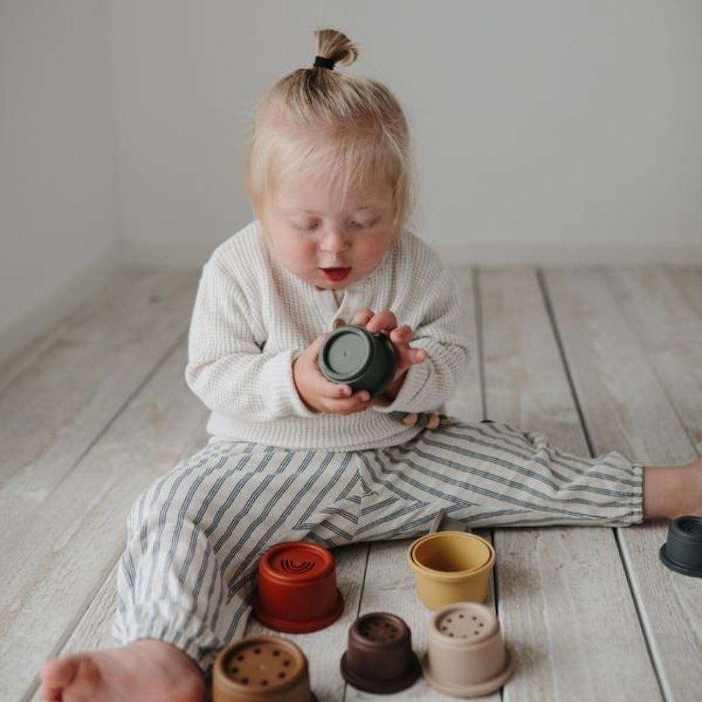 Mushie Stacking Cups Toy - Retro Mushie Stacking Cups Toy - Retro 