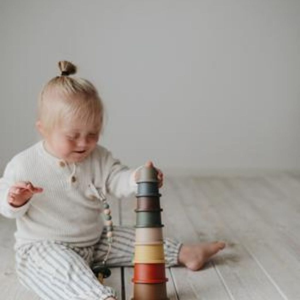 Mushie Stacking Cups Toy - Retro Mushie Stacking Cups Toy - Retro 