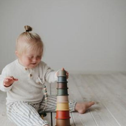 Mushie Stacking Cups Toy - Retro Mushie Stacking Cups Toy - Retro 