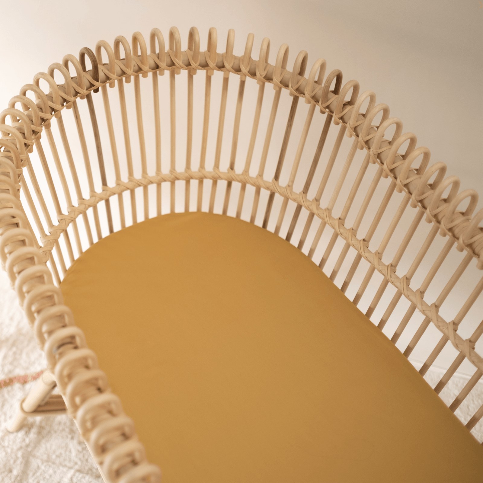 Mulberry Threads 100% Organic Bamboo Bassinet Fitted Sheet Mustard MTC-OB-01-11-BBS-FIT-MUS