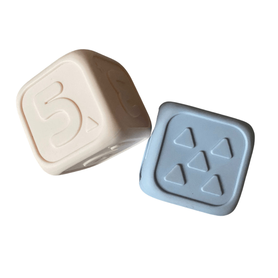 Jellystone Silicone My First Dice, Set of 2 Blush and Snow 