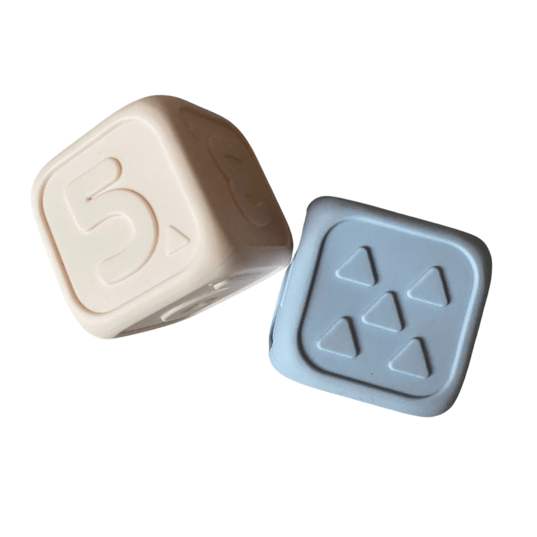 Jellystone Silicone My First Dice, Set of 2 Blush and Snow 