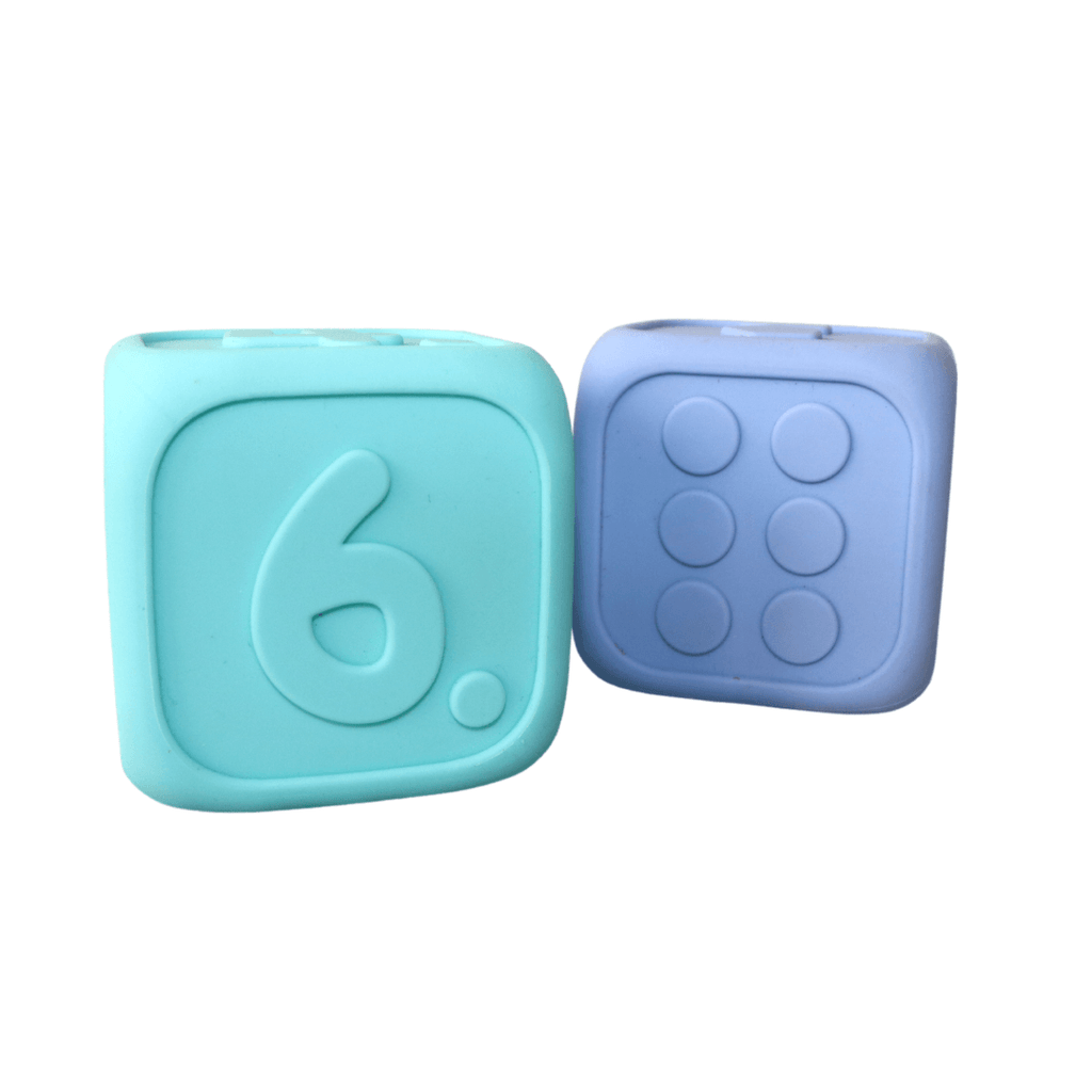 Jellystone Silicone My First Dice, Set of 2 Soft Blue and Mint 