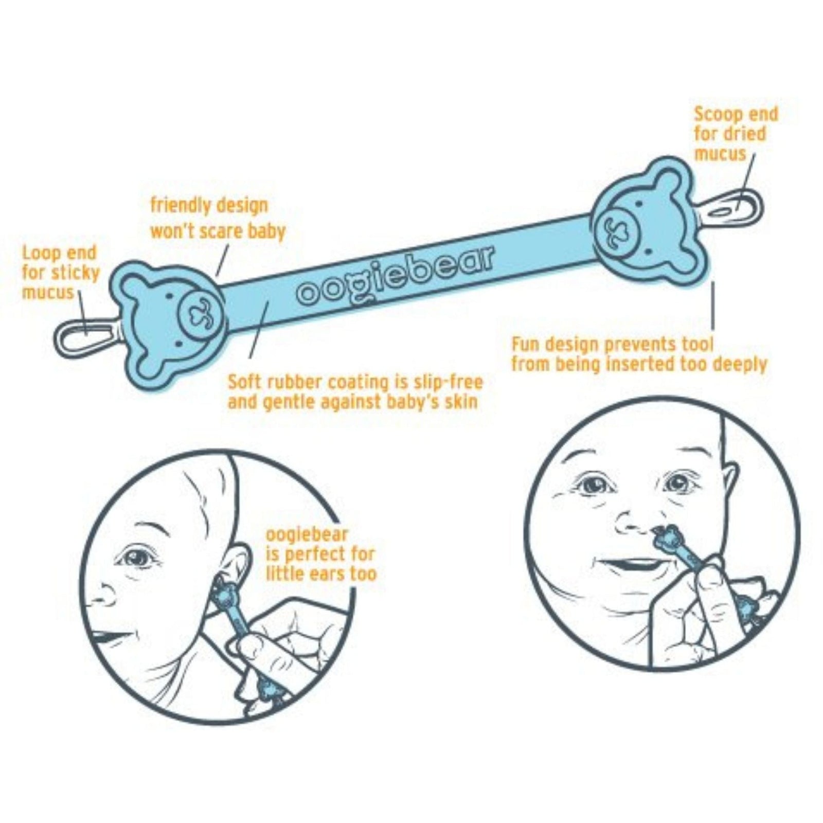 Oogiebear 2 in 1 Baby Nose & Ear Cleaner 2 Pack Oogiebear 2 in 1 Baby Nose & Ear Cleaner 2 Pack 