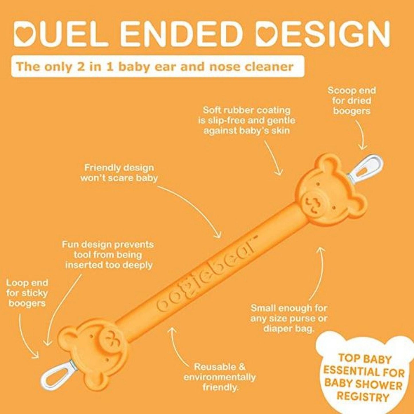 Oogiebear 2 in 1 Baby Nose & Ear Cleaner 2 Pack Oogiebear 2 in 1 Baby Nose & Ear Cleaner 2 Pack 