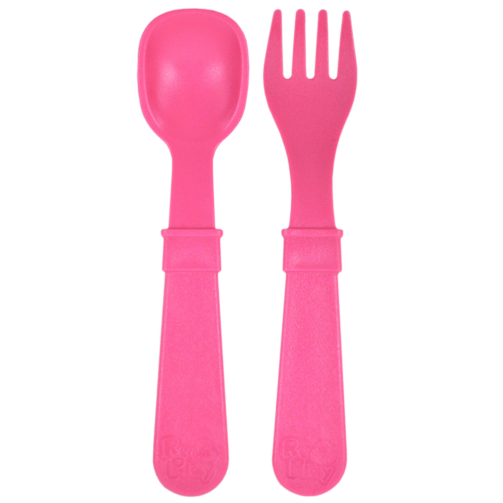 Re-Play Fork and Spoon Set Bright Pink RP-ForkSpoon-BrP
