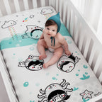 Rookie Humans Dive In Organic Fitted Cot Sheet Rookie Humans Dive In Organic Fitted Cot Sheet 