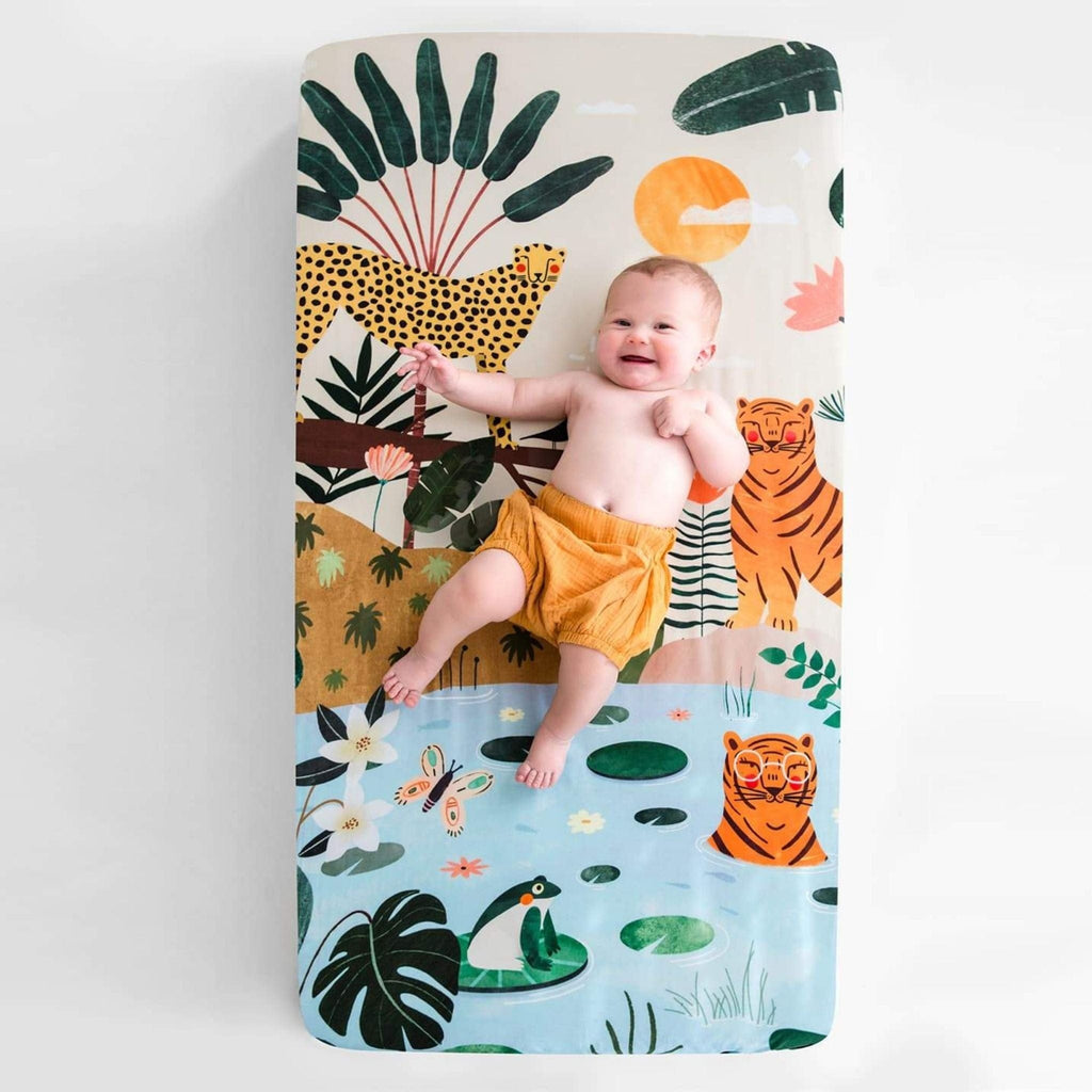 Rookie Humans In The Jungle Fitted Cot Sheet Rookie Humans In The Jungle Fitted Cot Sheet 