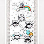 Rookie Humans Party In My Crib Organic Fitted Cot Sheet Rookie Humans Party In My Crib Organic Fitted Cot Sheet 