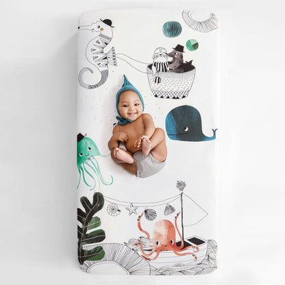 Rookie Humans Underwater Love Fitted Cot Sheet Rookie Humans Underwater Love Fitted Cot Sheet 