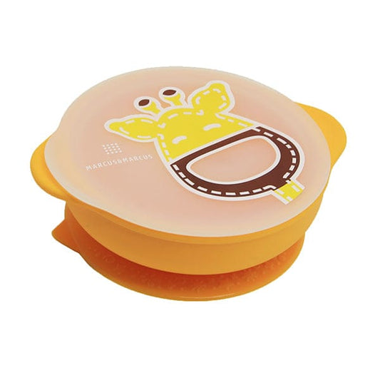 Marcus & Marcus Self Feeding Suction Bowl with Lid Lola Yellow Giraffe MNMBB28-GF