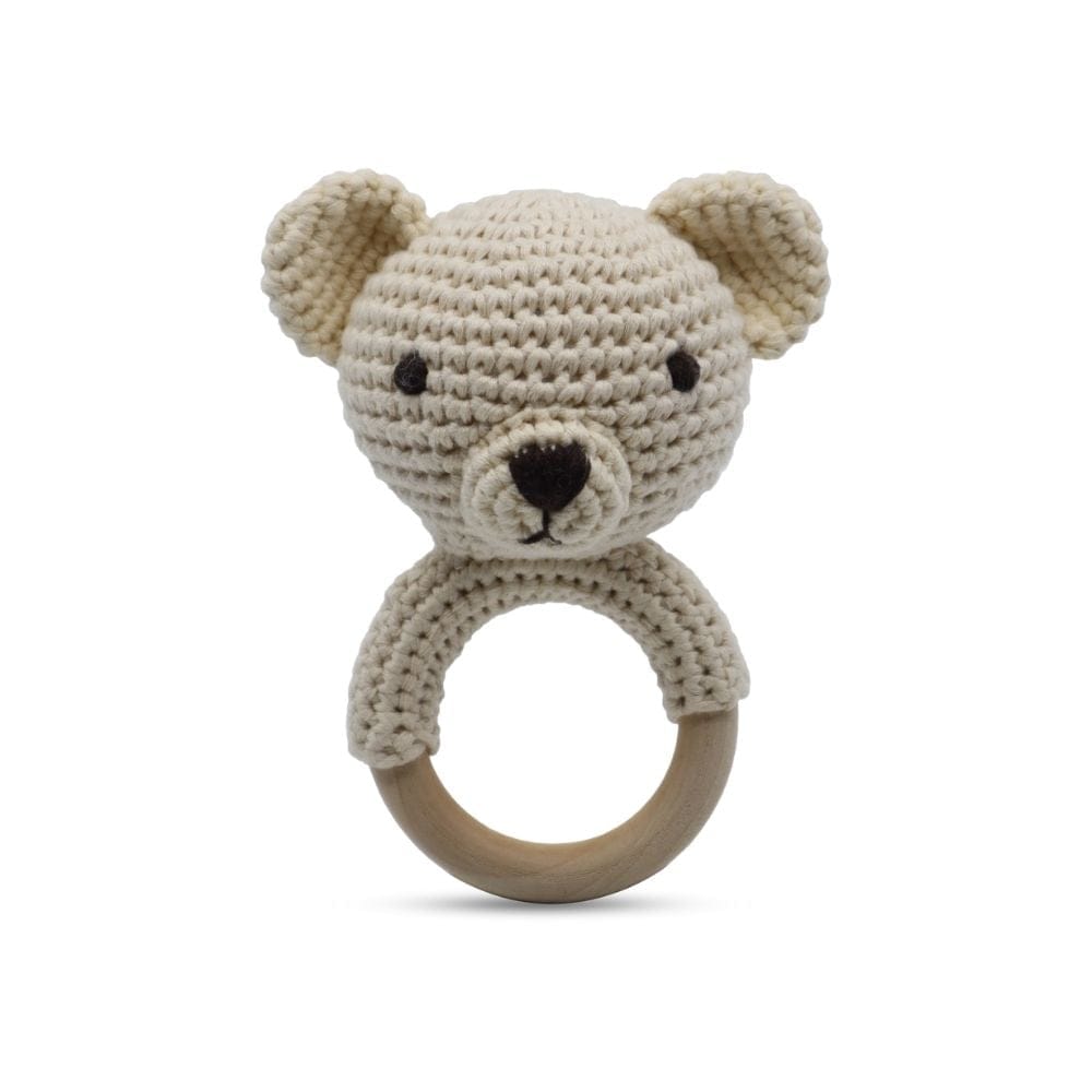 Crochet Teddy Wooden Baby Rattle Crochet Teddy Wooden Baby Rattle 