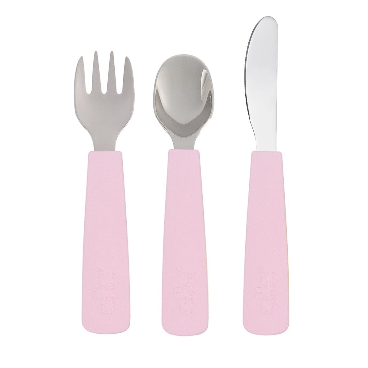 We Might Be Tiny Toddler Feedie Stainless Steel 3 Piece Cutlery Set Powder Pink 