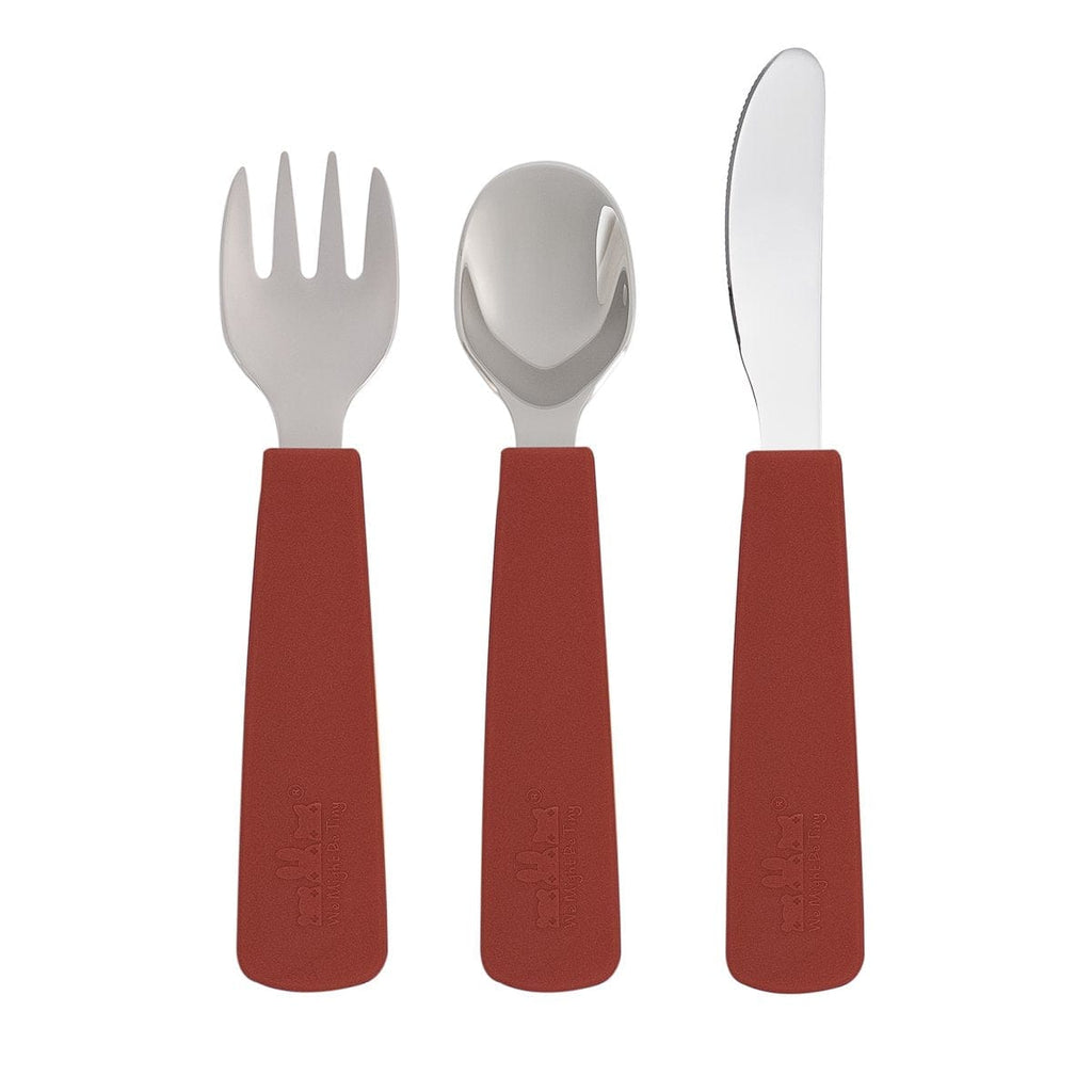 We Might Be Tiny Toddler Feedie Stainless Steel 3 Piece Cutlery Set Rust 