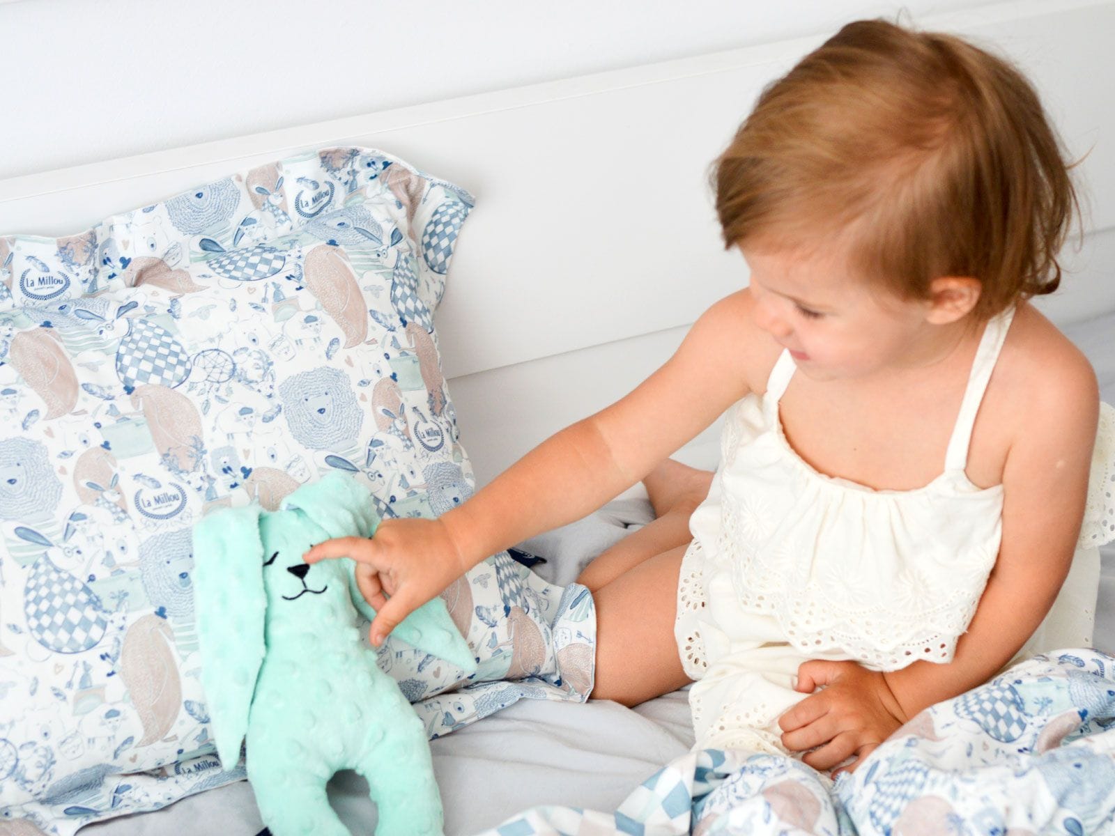 La Millou Long-Eared Small Bunny - Manta Ray | Teal La Millou Long-Eared Small Bunny - Manta Ray | Teal 