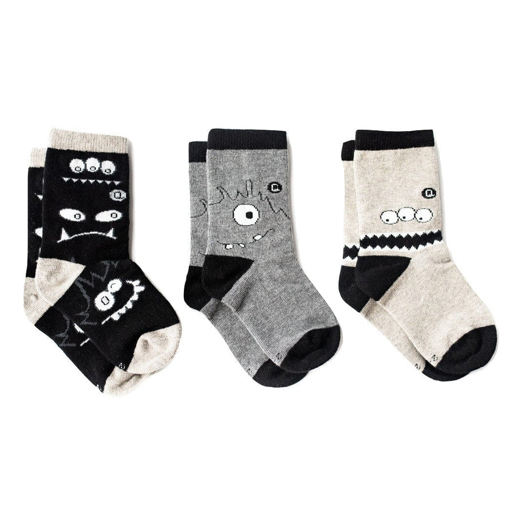 Q for Quinn™ Organic Baby, Kids, Toddler Socks - Monochrome Monsters Q for Quinn™ Organic Baby, Kids, Toddler Socks - Monochrome Monsters 
