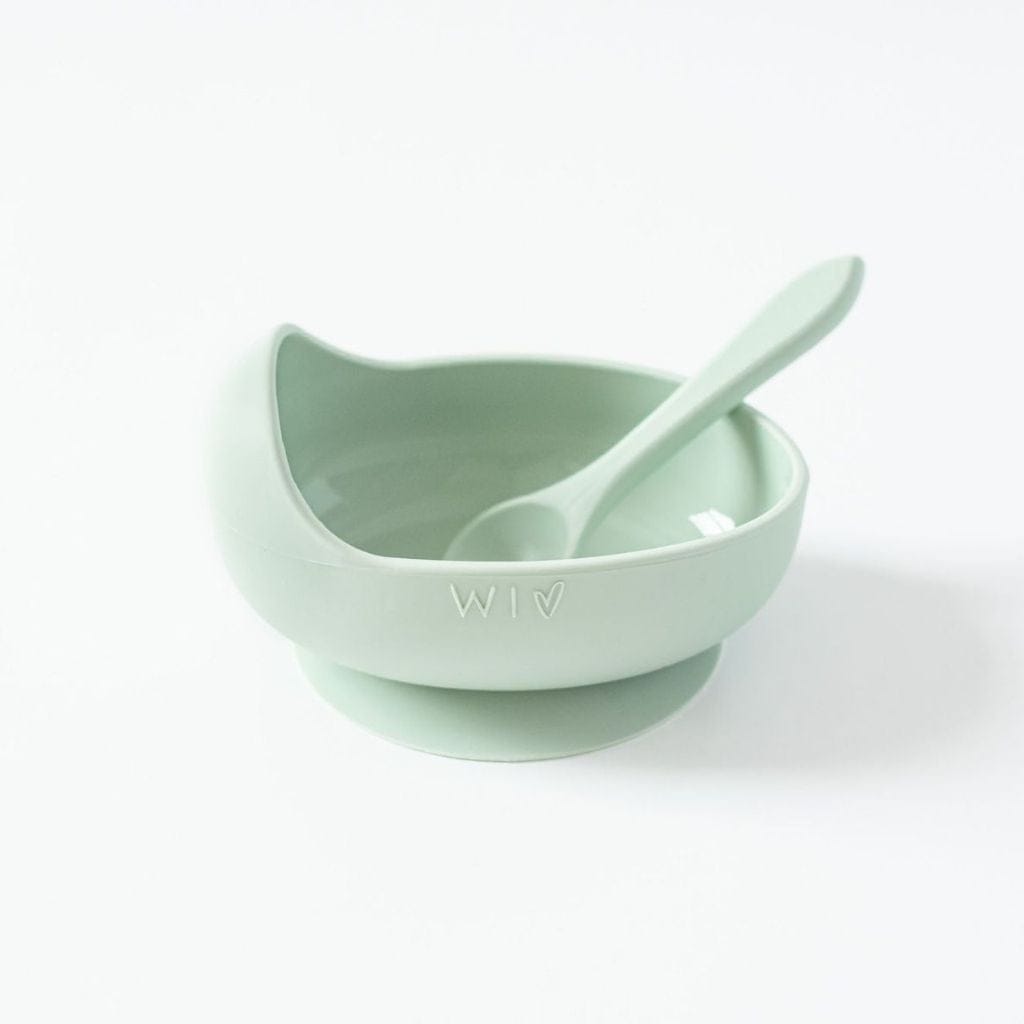 Wild Indiana Baby Silicone Suction Bowl + Spoon Sage WI-BOW-SILI-SAG