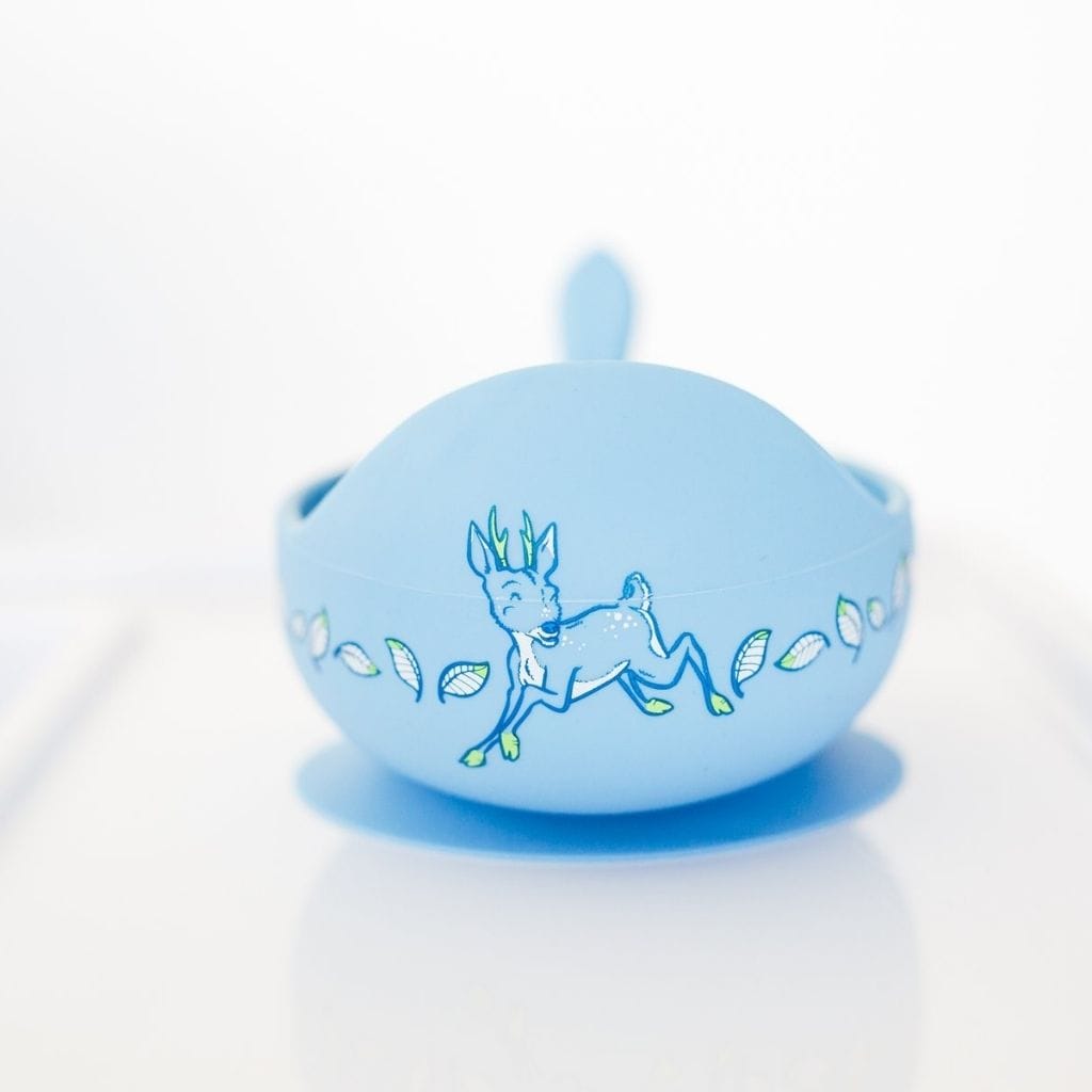 Wild Indiana Daisy + Deer Baby Silicone Suction Bowl + Spoon (Spring Limited Edition) Deer 