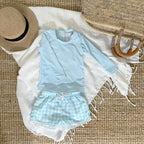 Willow Swim Jasper Blue Gingham Shorts Willow Swim Jasper Blue Gingham Shorts 
