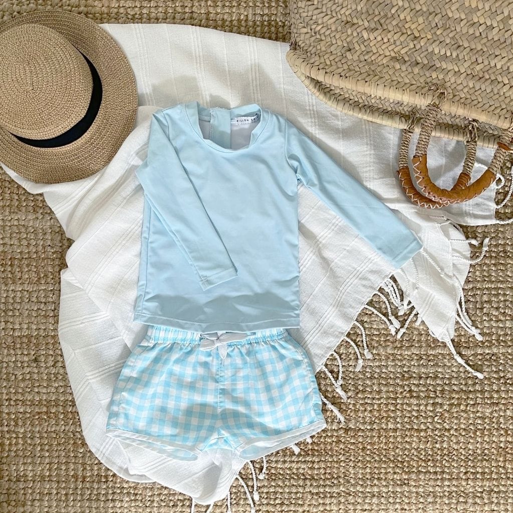 Willow Swim Jasper Blue Gingham Shorts Willow Swim Jasper Blue Gingham Shorts 