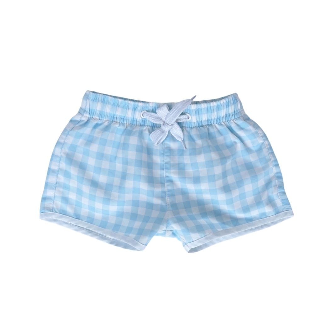 Willow Swim Jasper Blue Gingham Shorts Willow Swim Jasper Blue Gingham Shorts 