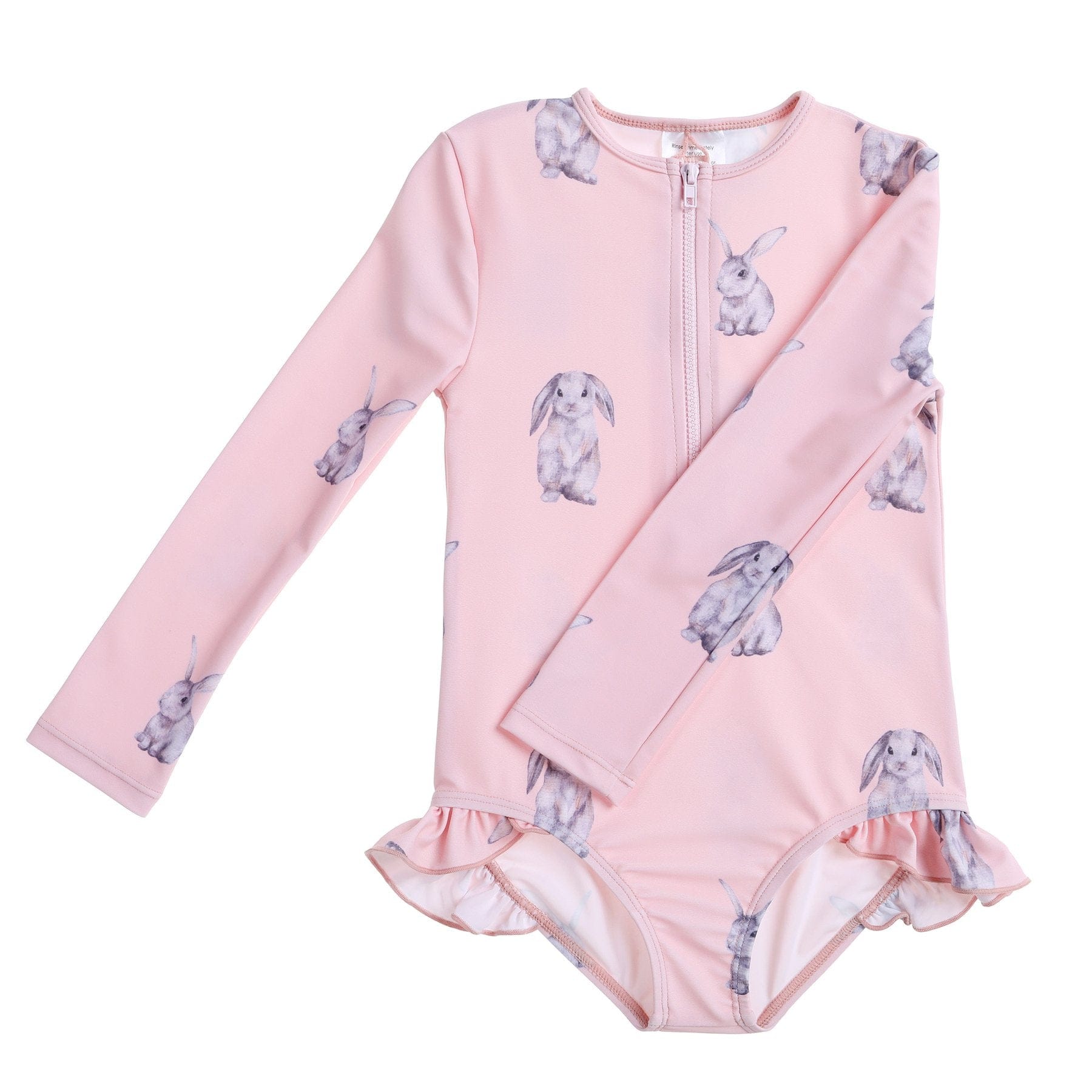 Willow Swim Sophia Funny Bunny Long Sleeve Rash Guard One Piece Swimsuit Willow Swim Sophia Funny Bunny Long Sleeve Rash Guard One Piece Swimsuit 